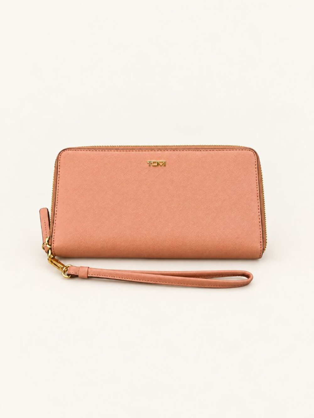 TUMI Pink Saffiano Leather Travel Wallet Passport Wristlet